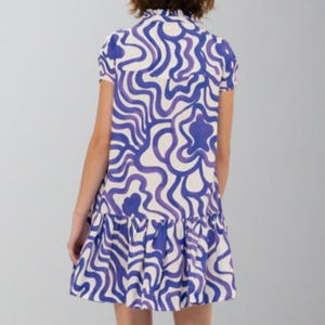 Oliphant Cap Sleeve Mini Dress-Ashbury Indigo
