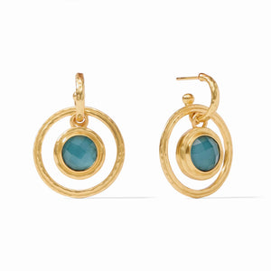 Julie Vos Astor 6-in-1 Charm Earrings-Iridescent Peacock Blue