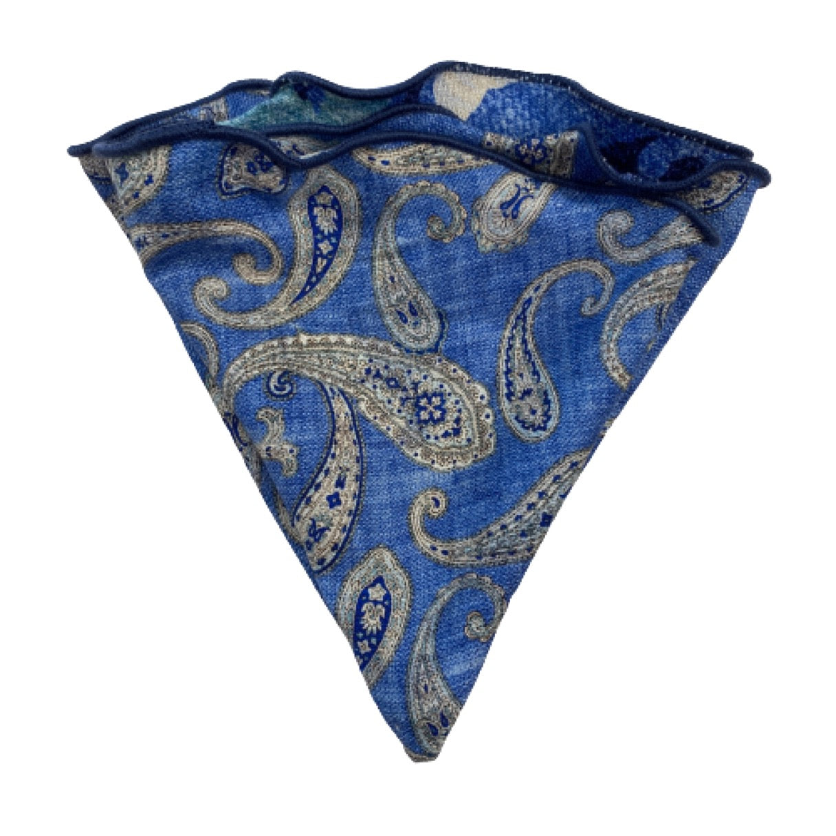 Edward Armah Reversible Pocket Circle-Blue Elongated Paisley/Camo Print