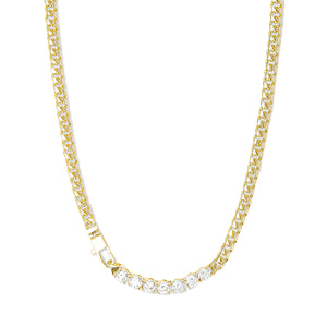 Melinda Maria Baby Julian Loves Diamonds Necklace 16"-Gold/White Diamondettes
