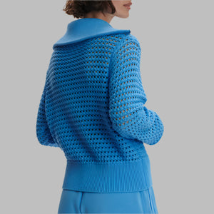 Varley Eloise Full Zip Knit-Azure Blue