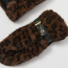 Load image into Gallery viewer, Joseph Ribkoff Faux Fur Leopard Print Mittens-Beige/Black
