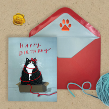 Load image into Gallery viewer, Niquea.D Birthday Card- Birthday Cat
