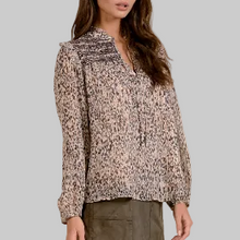 Load image into Gallery viewer, Elan Printed Peasant Blouse-Brown Lia
