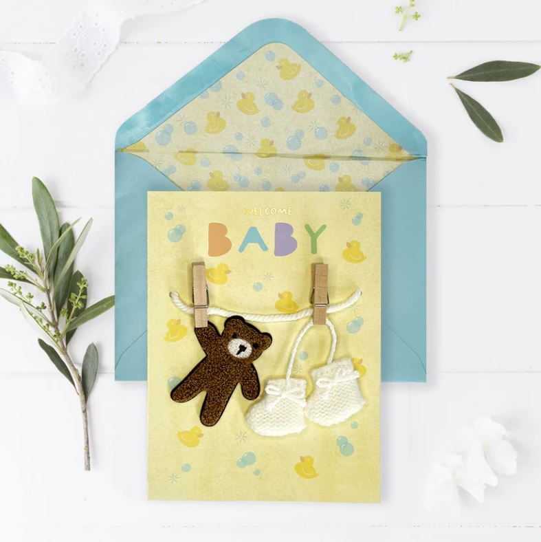Niquea.D Handmade Baby Card- Baby Clothes Line