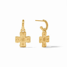 Load image into Gallery viewer, Julie Vos Malta Canterbury Hoop &amp; Charm Earring-Gold
