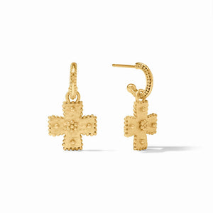 Julie Vos Malta Canterbury Hoop & Charm Earring-Gold