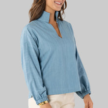 Load image into Gallery viewer, Emily McCarthy Long-Sleeve Poppy- Denim Chambray
