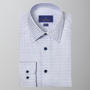 David Donahue Slim Fit Printed Dobby Dress Shirt - White/ Black - 16 34/35 David Donahue Slim Fit Printed Dobby Dress Shirt - White/ Black - 16 34/35
