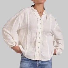 Load image into Gallery viewer, Elan Button-Up Blouse-White
