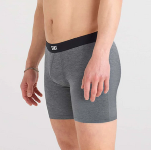 SAXX Vibe Xtra Soft Comfort Boxer Brief Fly-Dark Grey Heather