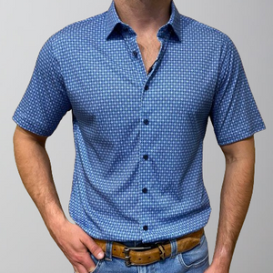 Desoto Short Sleeve Kent Collar- Blue Print