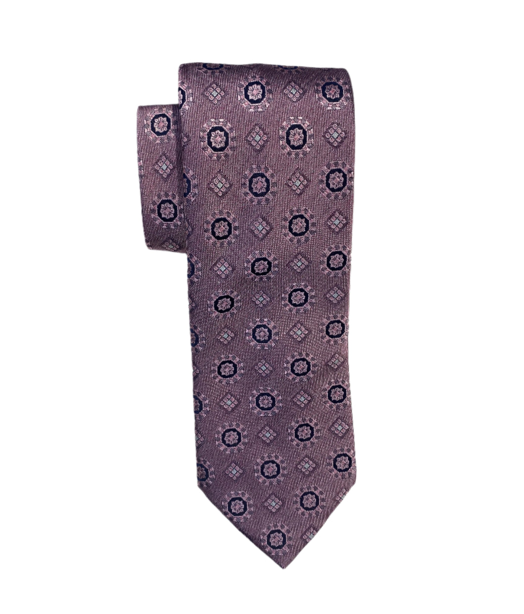 Geoff Nicholson Neckwear-Elegant Geometric Floral Print-Pink