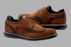 Martin Dingman Countryaire Suede Wingtip- French Roast