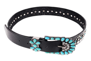 Muchette Lazaro Studded Belt- Turquoise/Black