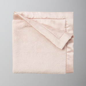 Elegant Baby Satin Trim Flannel Fleece Security Blankie-Pink-20x20