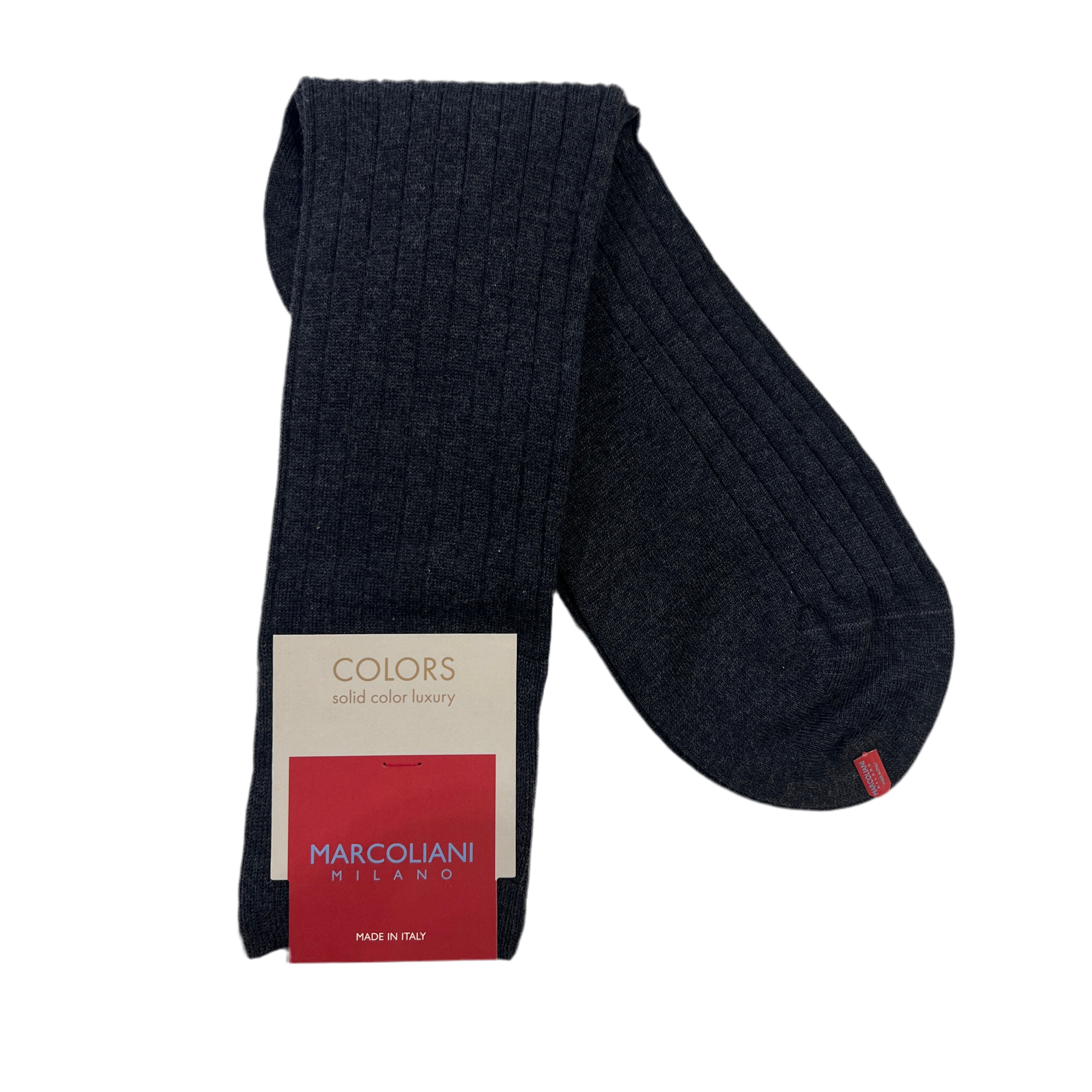 Marcoliani Mid-Calf Colors Dress Sock-The Dress Code-Charcoal