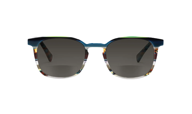 NEW EYEBOBS boardroom polarized sunglasses in teal multi stripe Lightweight Reading Glasses & Readers | eyebobs main image 3