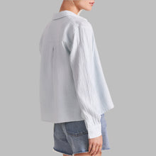 Load image into Gallery viewer, Bobi Cropped Button-Down Long Sleeve Shirt-Powder Blue
