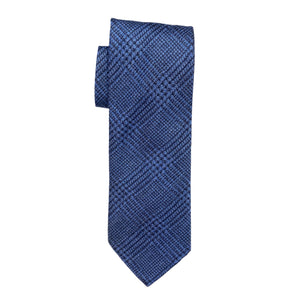 Geoff Nicholson Neckwear-Plaid Stitch-Sky Navy