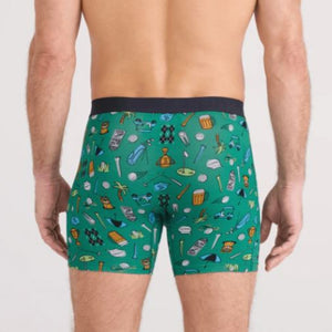SAXX Vibe Xtra Soft Comfort Boxer Brief Fly-Fairway Bits-Green