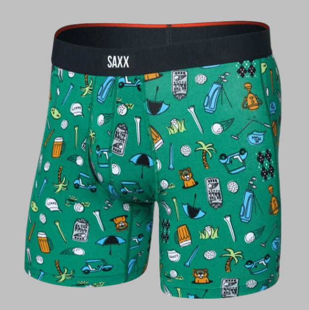 SAXX Vibe Xtra Soft Comfort Boxer Brief Fly-Fairway Bits-Green