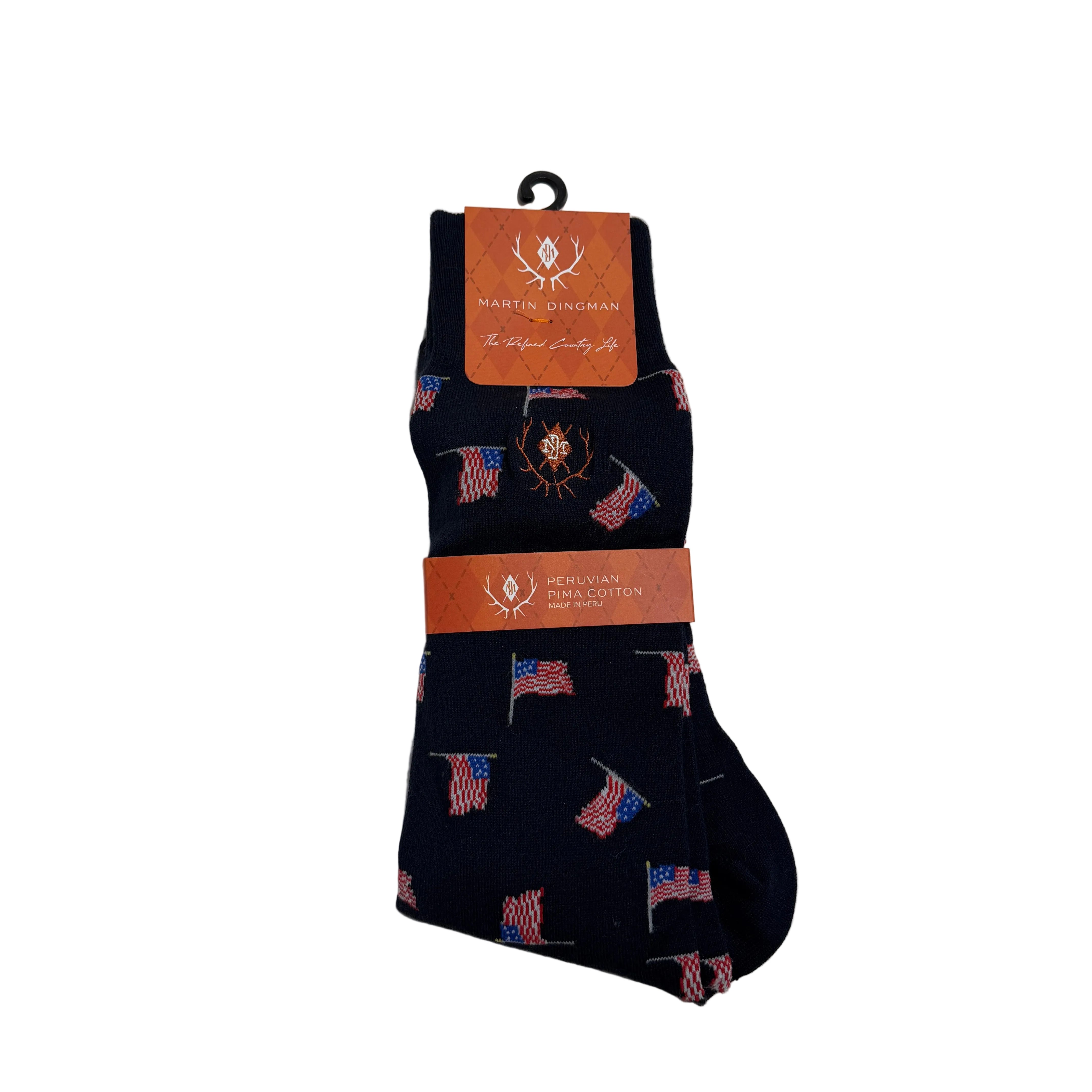 Martin Dingman All American Peruvian Pima Cotton Socks- Navy