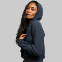 Load image into Gallery viewer, Perfectwhitetee Inez Waffle Zip Hoodie-Navy
