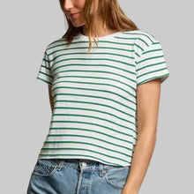 Load image into Gallery viewer, Perfectwhitetee Everett Jersey Striped Short Sleeve Tee-Grass Stripe
