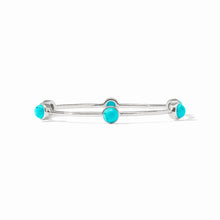 Load image into Gallery viewer, Julie Vos Silver Milano Bangle-Turquoise Blue
