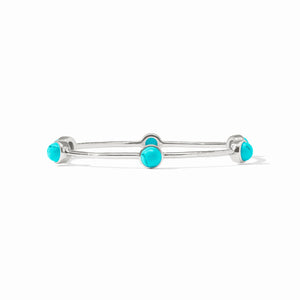 Julie Vos Silver Milano Bangle-Turquoise Blue