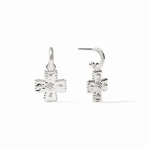 Julie Vos Malta Canterbury Hoop & Charm Earring-Silver