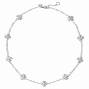 Julie Vos Malta Canterbury Delicate Station Necklace-Silver