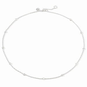 Julie Vos Celeste Delicate Station Necklace-Silver-CZ