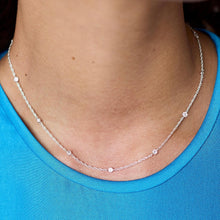 Load image into Gallery viewer, Julie Vos Celeste Delicate Station Necklace-Silver-CZ
