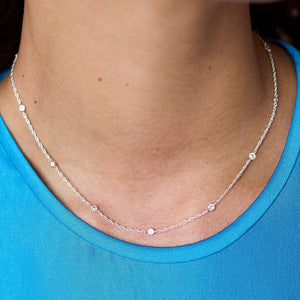 Julie Vos Celeste Delicate Station Necklace-Silver-CZ
