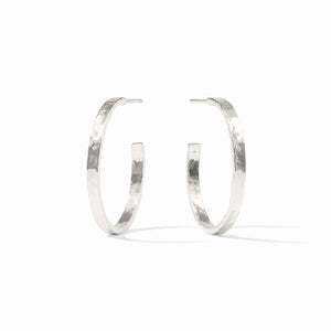Julie Vos Crescent Hoop-Silver-Medium