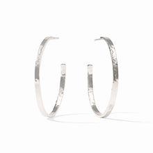 Load image into Gallery viewer, Julie Vos Crescent Hoop-Silver-Large
