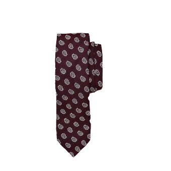 Geoff Nicholson Neckwear-Burgundy White Baby Paisley