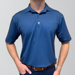 Turtleson Cyrus Dot Pique Performance Polo-Juniper/Dahlia