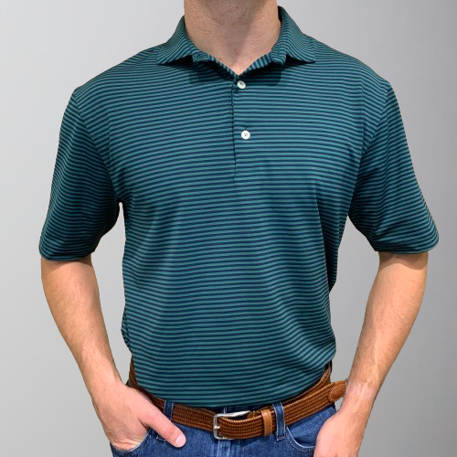 Turtleson Edward Stripe Performance Polo-Admiral/Fir