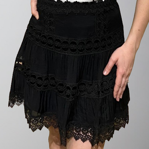 Elan Lace Skirt- Black