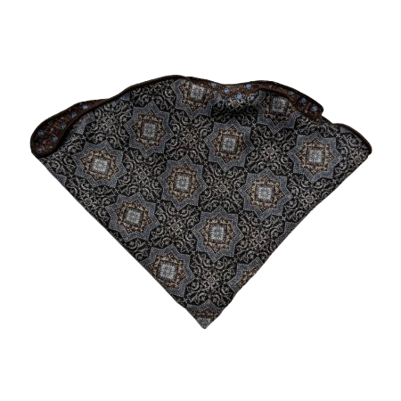 Edward Armah Reversible Pocket Circle- Brown Persian/Mini Neat Print