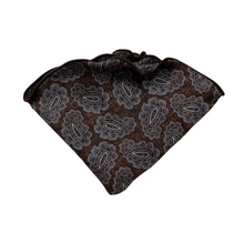 Load image into Gallery viewer, Edward Armah Reversible Pocket Circle- Brown Paisley/ Links Neat Print
