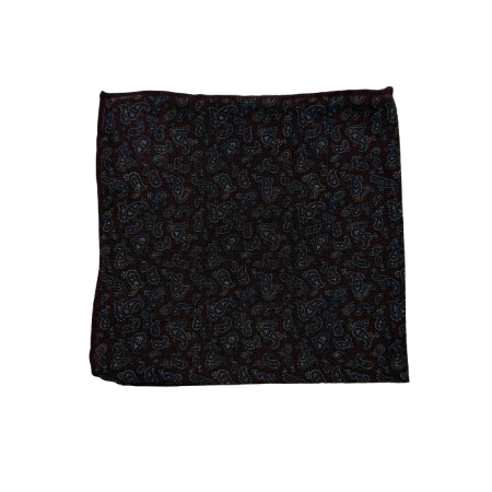 Geoff Nicholson Pocket Square-Wine Wool Melange