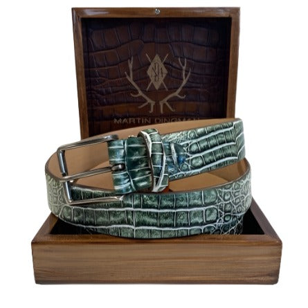 Martin Dingman One By One Caiman Crocodile Custom Belt-Emerald