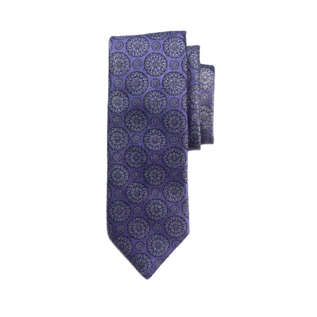 Geoff Nicholson Neckwear-Purple Silver Medalion