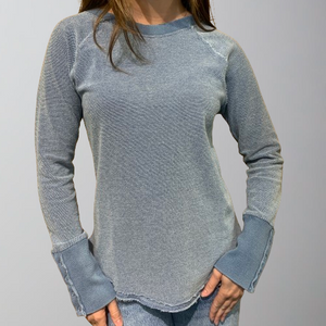 Dylan Shane Raglan Thermal Long Sleeve Tee-Denim