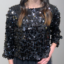 Load image into Gallery viewer, Astrid Sequin Top-Black
