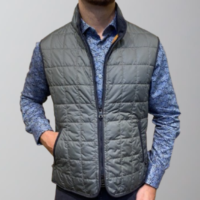 Waterville Theo Poly Box Vest-Pewter